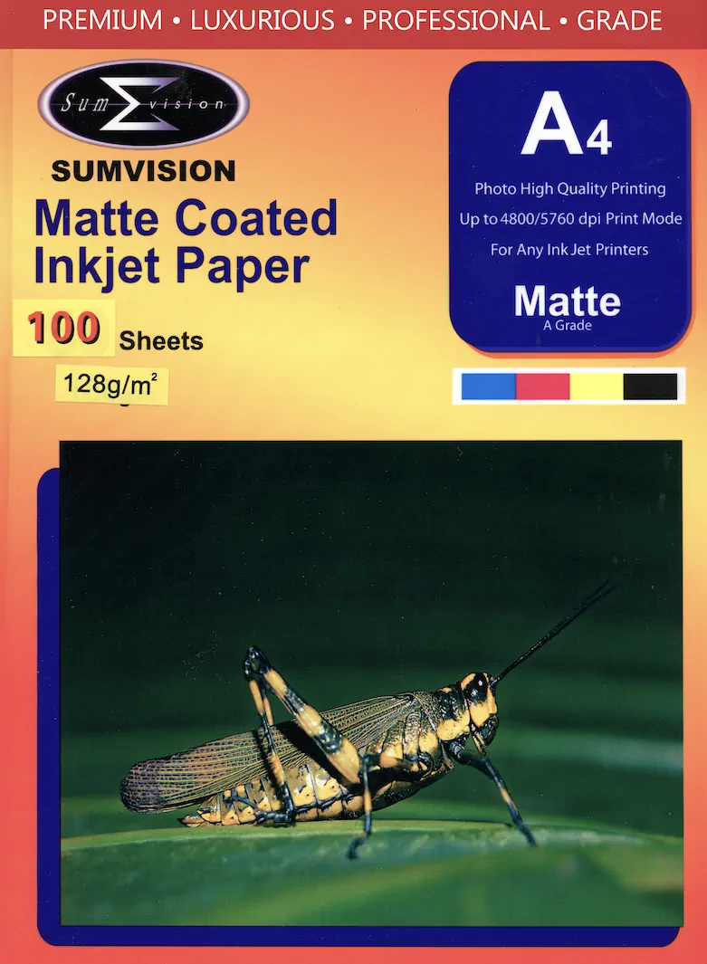128gm Matt A4 Photo Paper 100pk