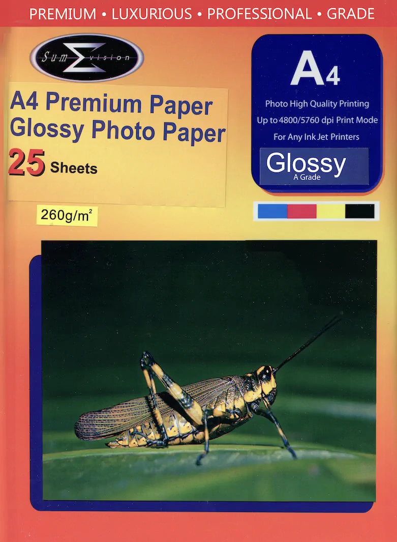 260gm Gloss A4 Photo Paper 25pk