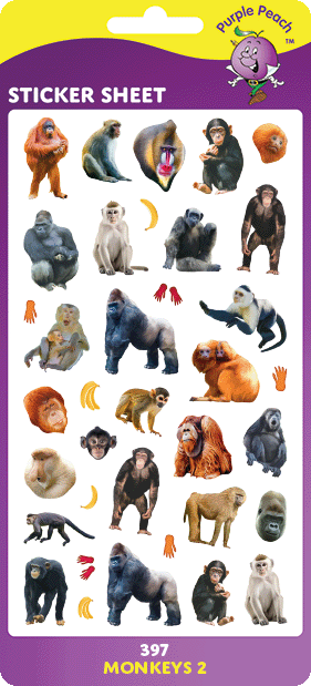 397 Monkeys 2 Stickers