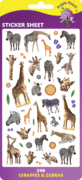 398 Giraffes & Zebras Stickers