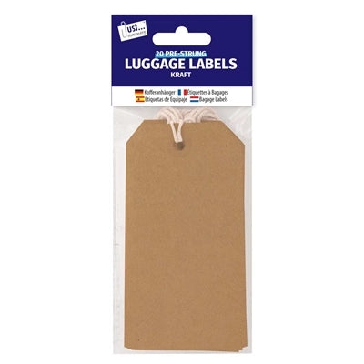 20 Brown Luggage Tags