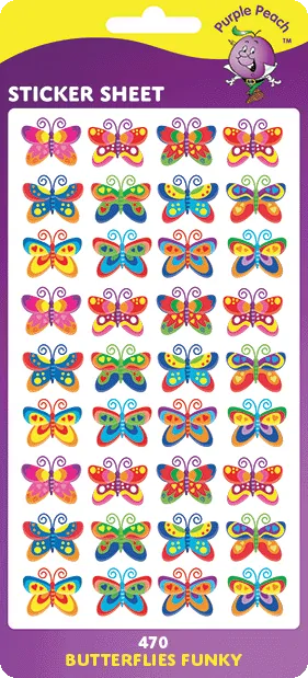 470 Butterflies Funky Stickers