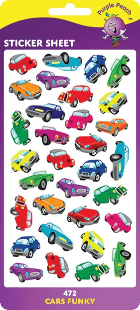 472 Cars Funky Stickers