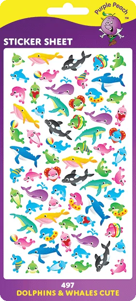 497 Dolphins & Whales Cute Stickers