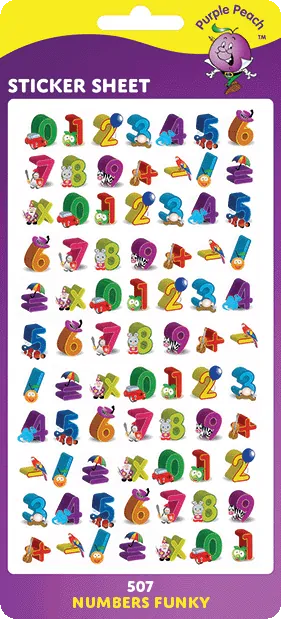 507 Numbers Funky Stickers