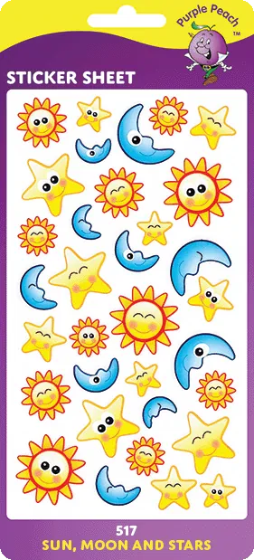 517 Sun, Moon & Stars Stickers