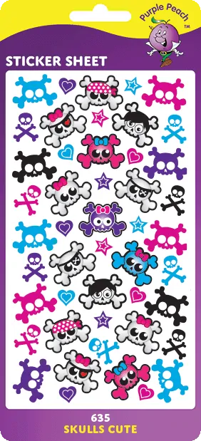 635 Skulls Cute Stickers