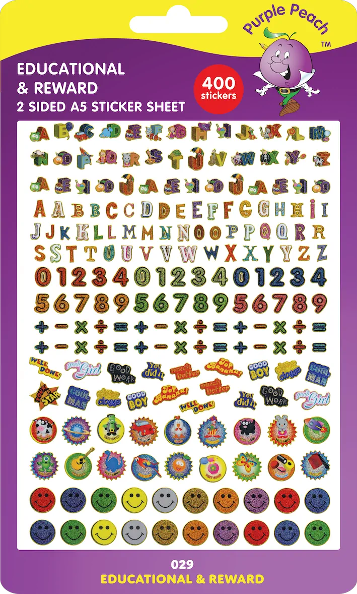 029 Educational & Reward A5 Sticker Sheets